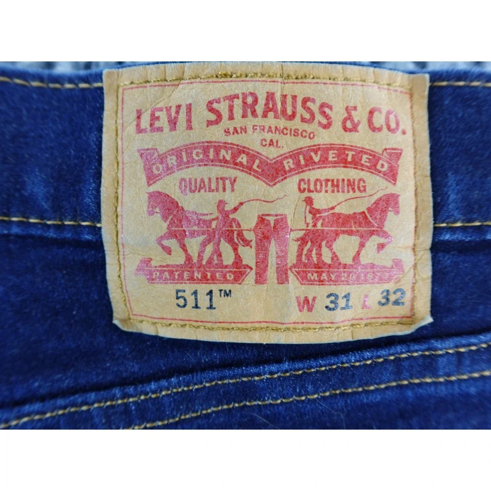 Levi's 511‎ Dark Wash Slim Fit Denim Jeans Classic Five Pocket 31x32 Slim
